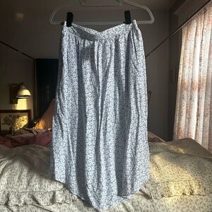 J. Crew Floral Skirt in Soft Blue and White